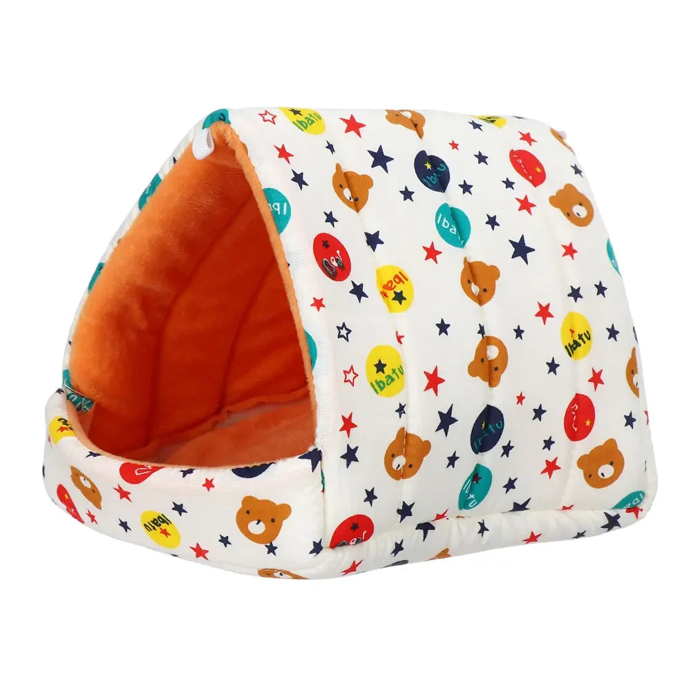 Cartoon Small Pet Sleeping Bed & Warm Nest for Winter