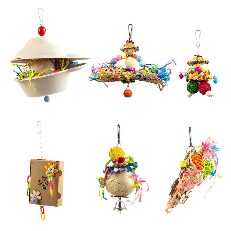 Rattan & Paper Molar Toy for Small Parrots