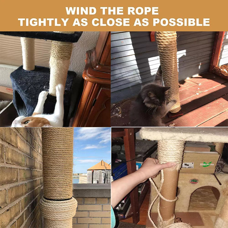 20M Natural Sisal Rope — DIY Cat Scratcher & Furniture Protector
