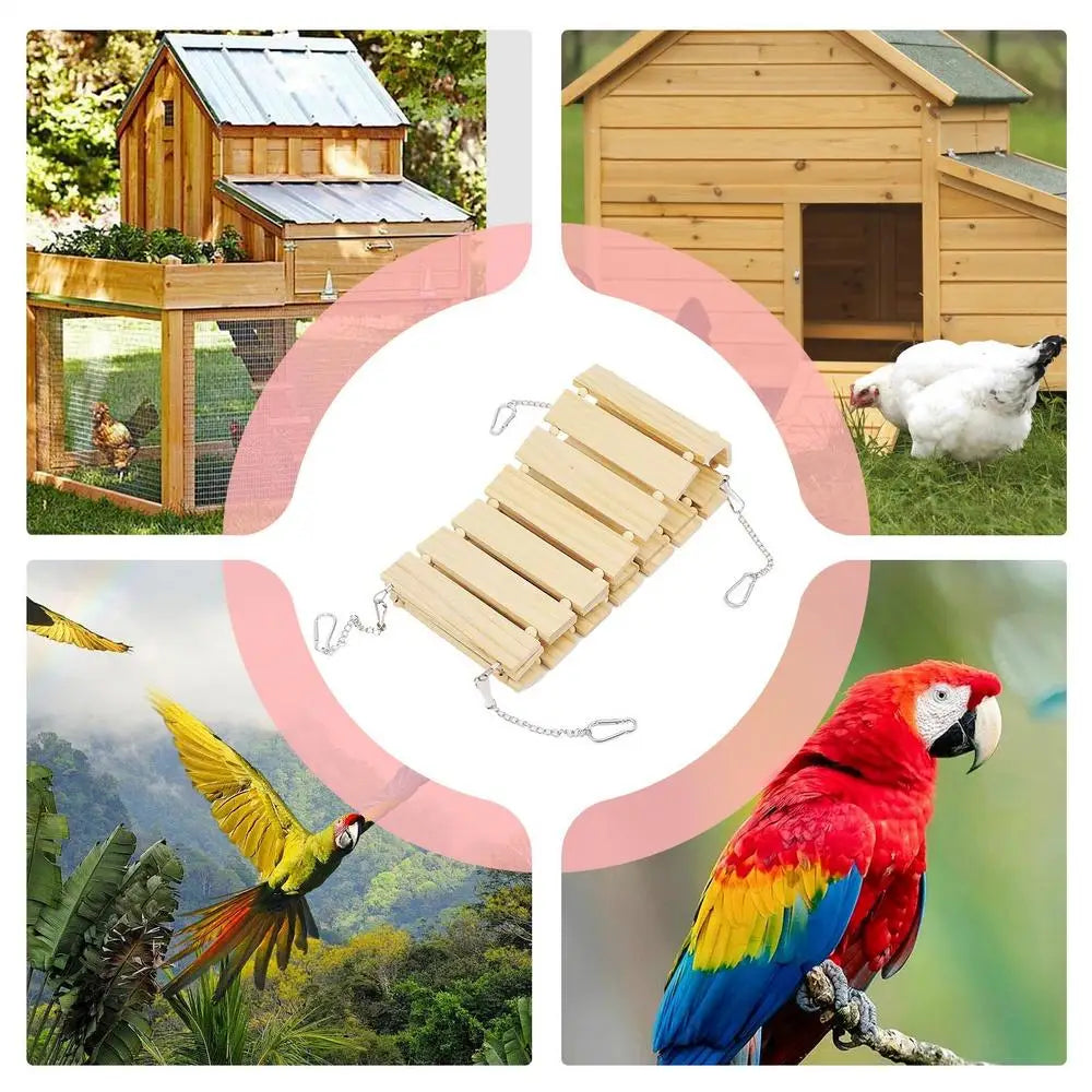 Weatherproof Wooden Chicken Swing & Bird Stand
