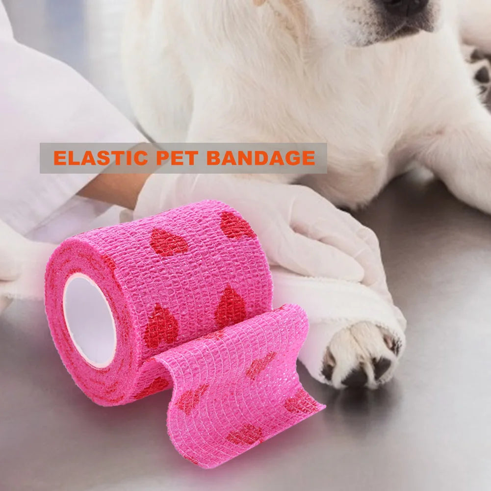 Pet Self-Adherent Elastic Bandage — Breathable, Non-Woven Wrap for Dogs & Cats