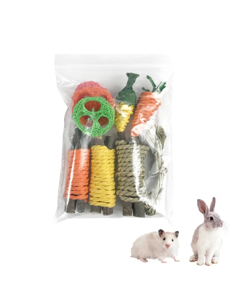 9-Piece Small Pet Toy Set for Rabbits, Hamsters & Small Animals