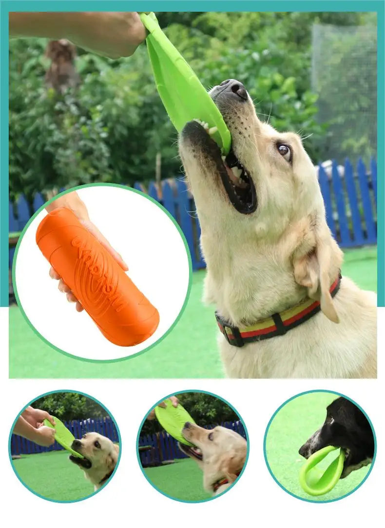 OUZEY Bite-Resistant Dog Flying Disc, Outdoor Interactive Training Toy for Dogs