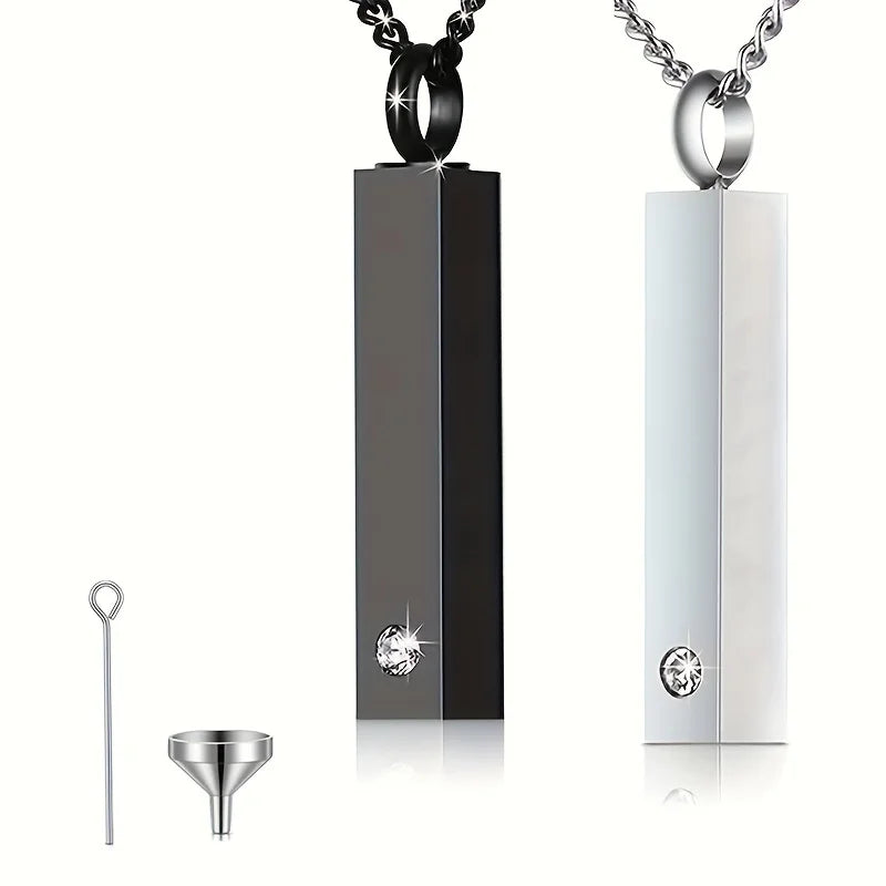 Stainless Steel Memorial Urn Necklace for Ashes