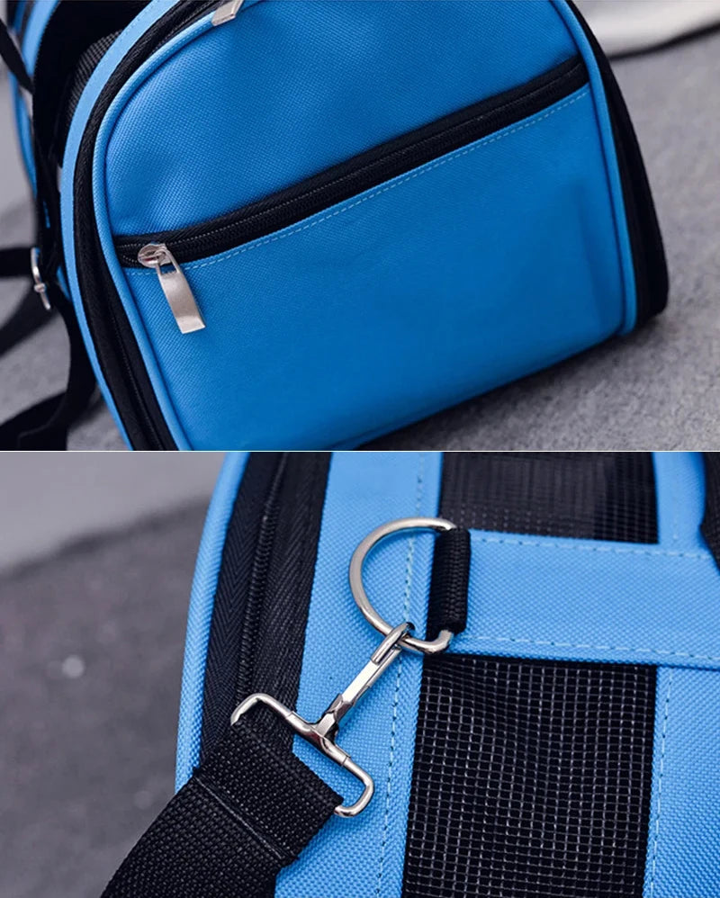 Foldable Portable Pet Carrying Handbag, Mesh Travel Cage for Small & Medium Dogs and Cats