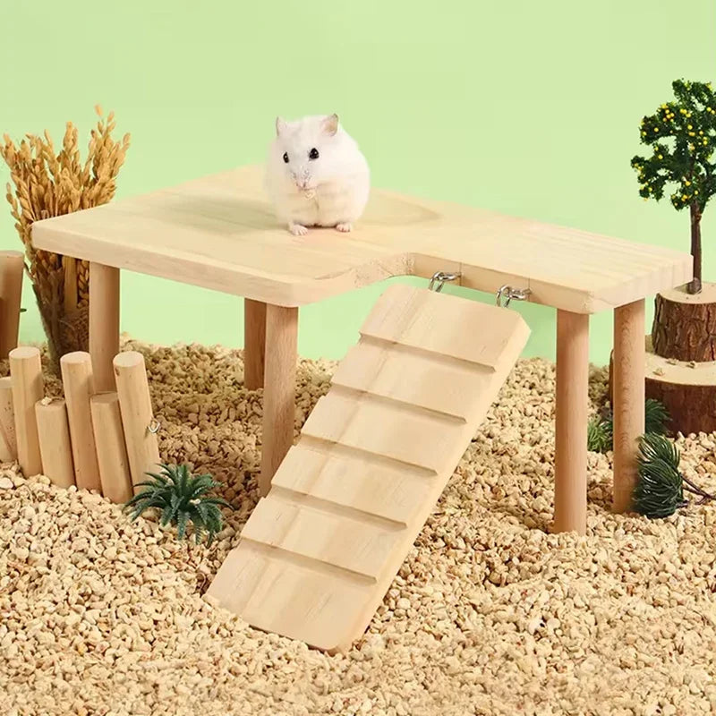 Hamster Wooden Ladder & Climbing Playground for Small Pets