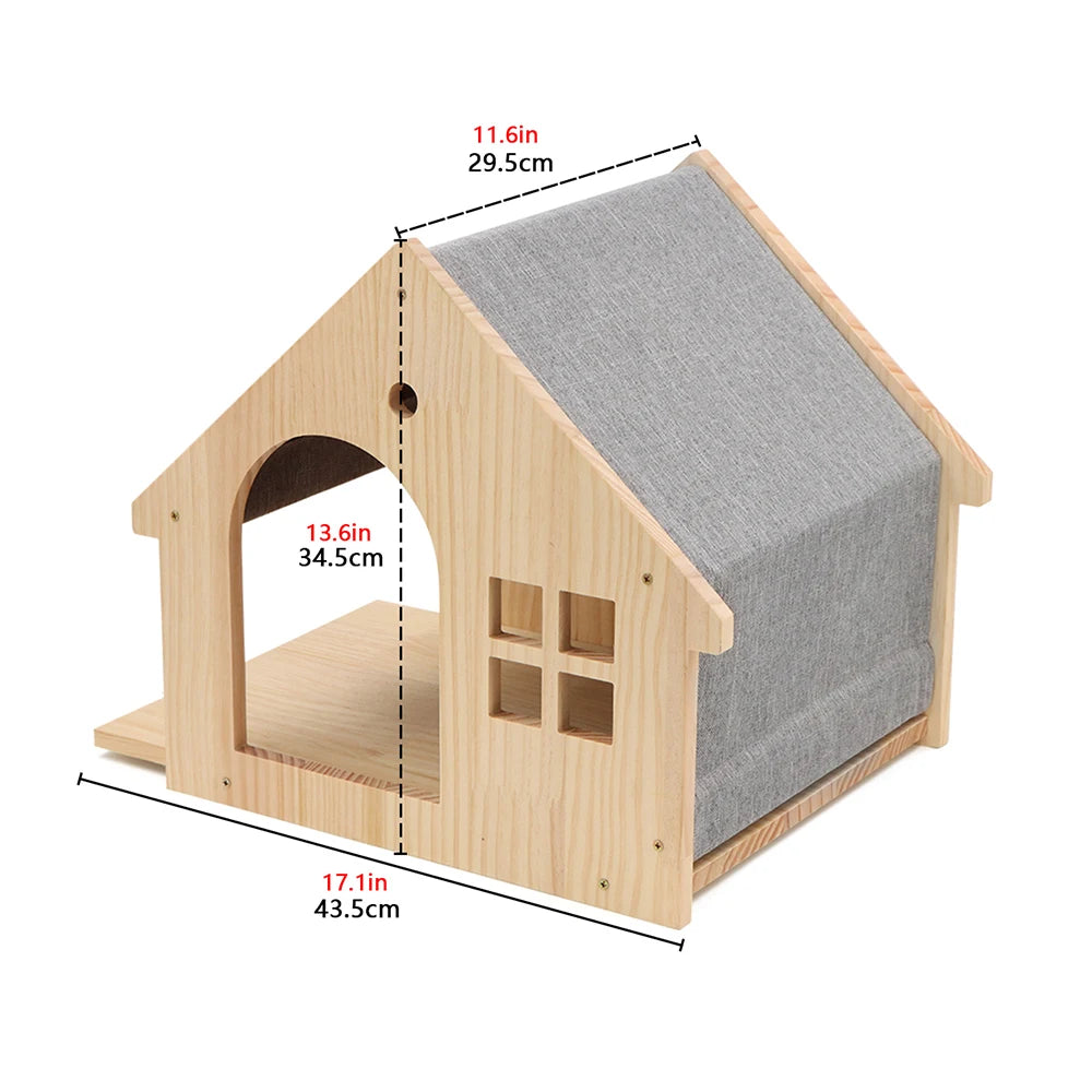 Wall-Mounted Cat Shelves Set with Hammock, Bridge, House & Scratching Post