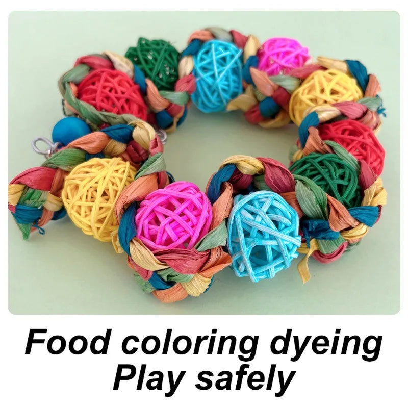 Rattan Ball Bird Swing Toy