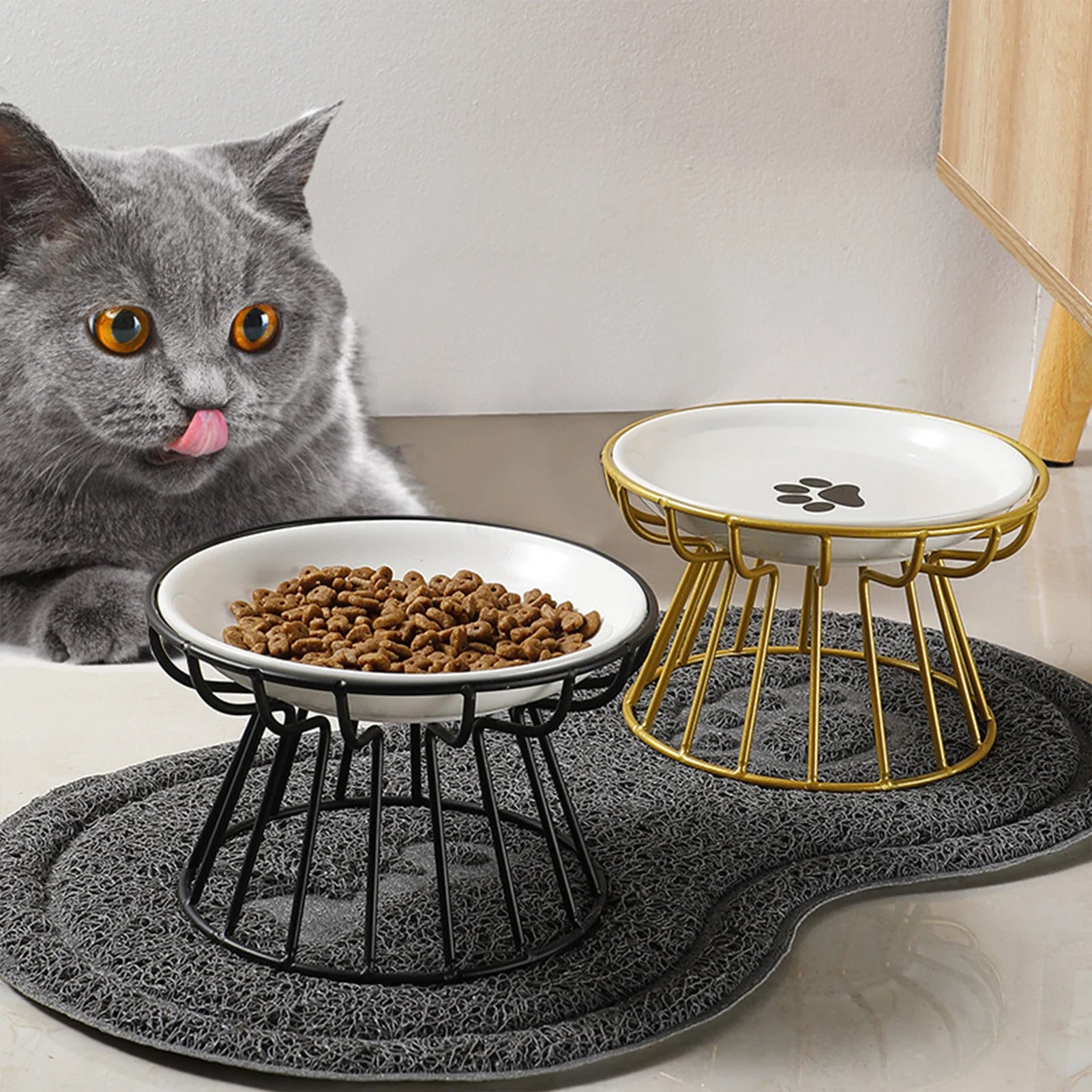 Ceramic Non-Slip Cat Food & Water Bowl