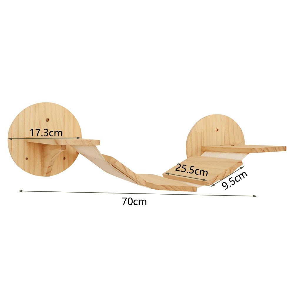 Wall-Mounted Cat Climbing Shelves with Scratching Post & Steps