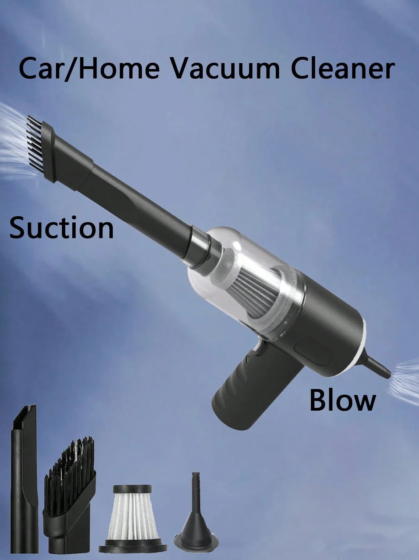 120W High-Power Wireless Vacuum Cleaner for Home & Car, Dual-Use