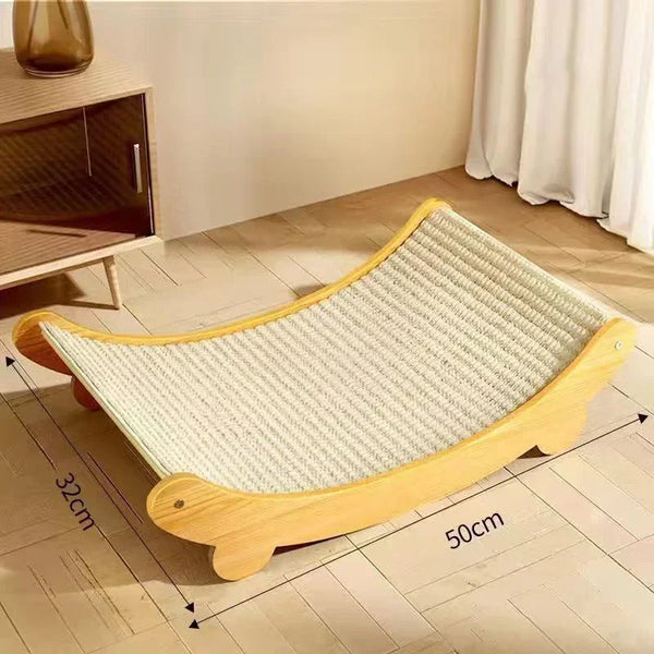 Wooden Cat Scratching Pad & Bed