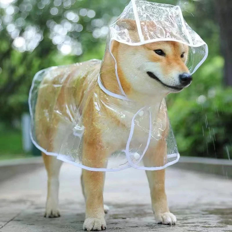 Transparent Pet Dog Raincoat Waterproof Hooded PVC Jacket for Small Dogs