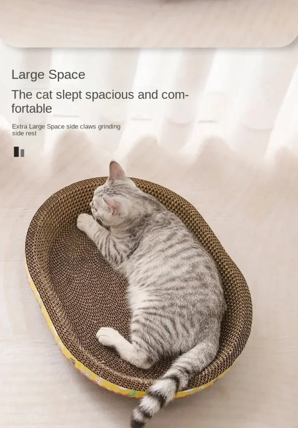 Oval Cat Scratching Board – Corrugated Paper Claw Toy & Furniture Protector