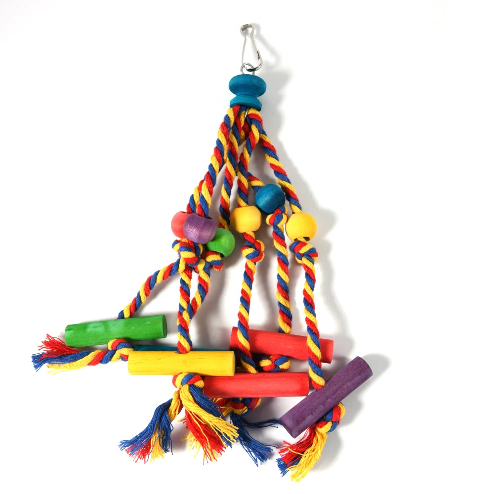 Natural Cotton Rope Parrot Toy | Chew & Tearing Bird Toy for small birds