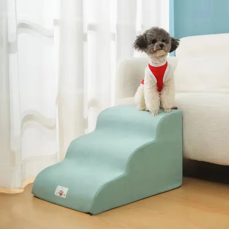 2/3 Step Memory Foam Pet Stairs with Washable Cover & Non-Slip Base