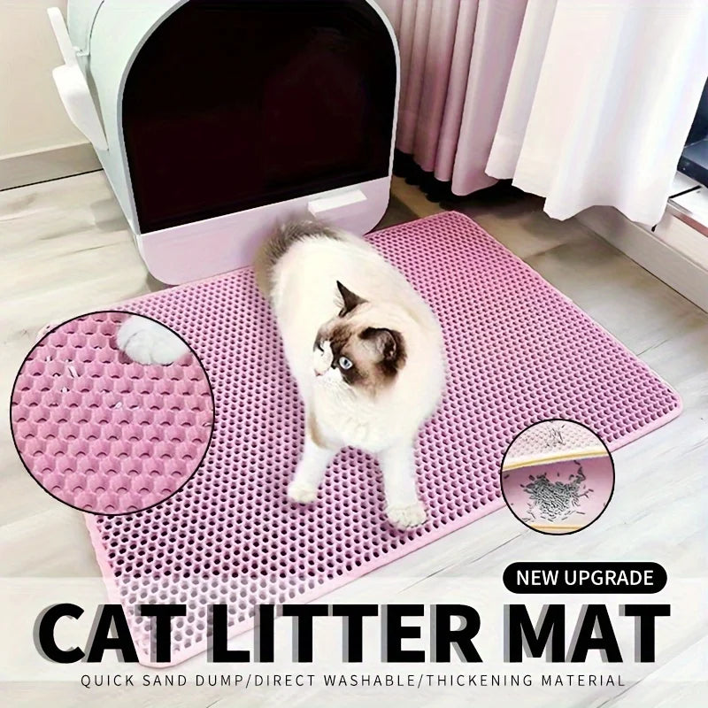 Large Cat Litter Mat with Honeycomb Double-Layer