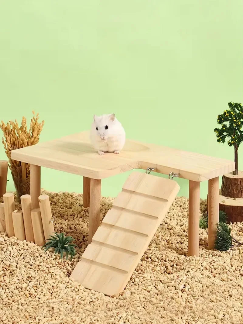 Hamster Wooden Ladder & Climbing Playground for Small Pets