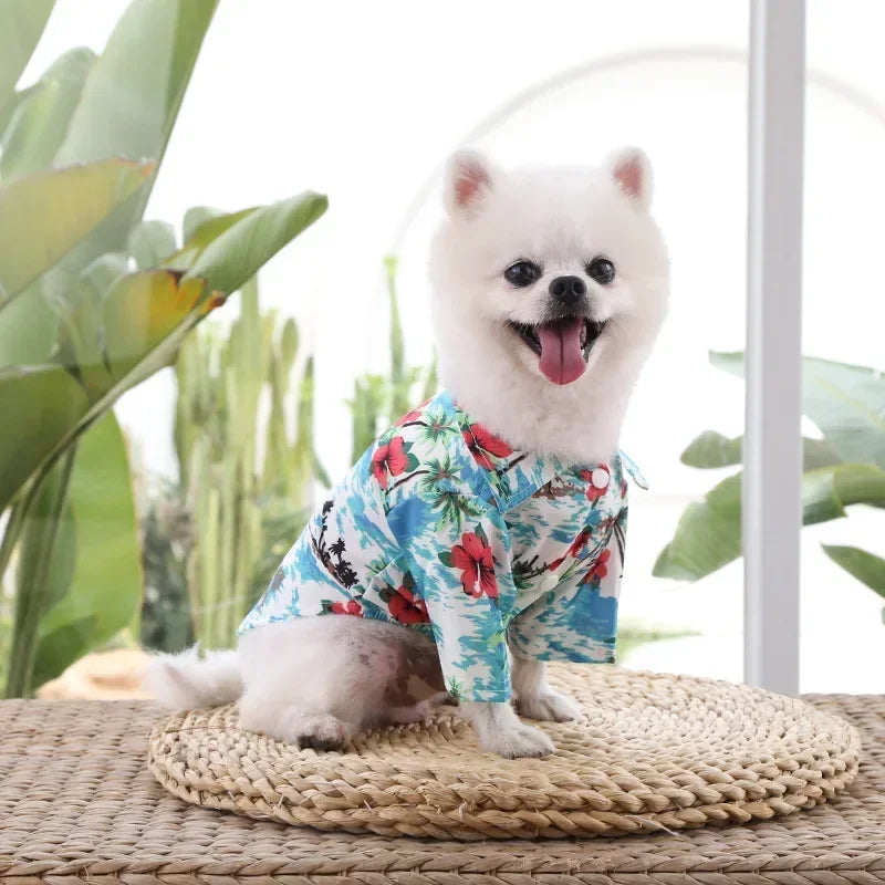 Hawaiian Style Summer Dog Shirt, Beachwear for Small & Medium Dogs, Puppies, and Cats