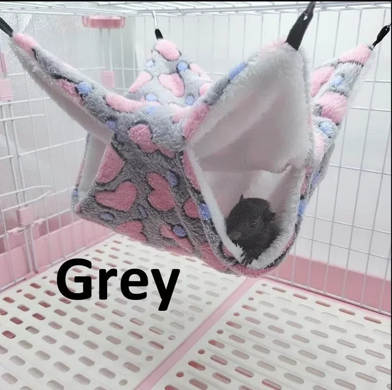 Double-Layer Fleece Hanging Hammock for Guinea Pigs & Small Pets