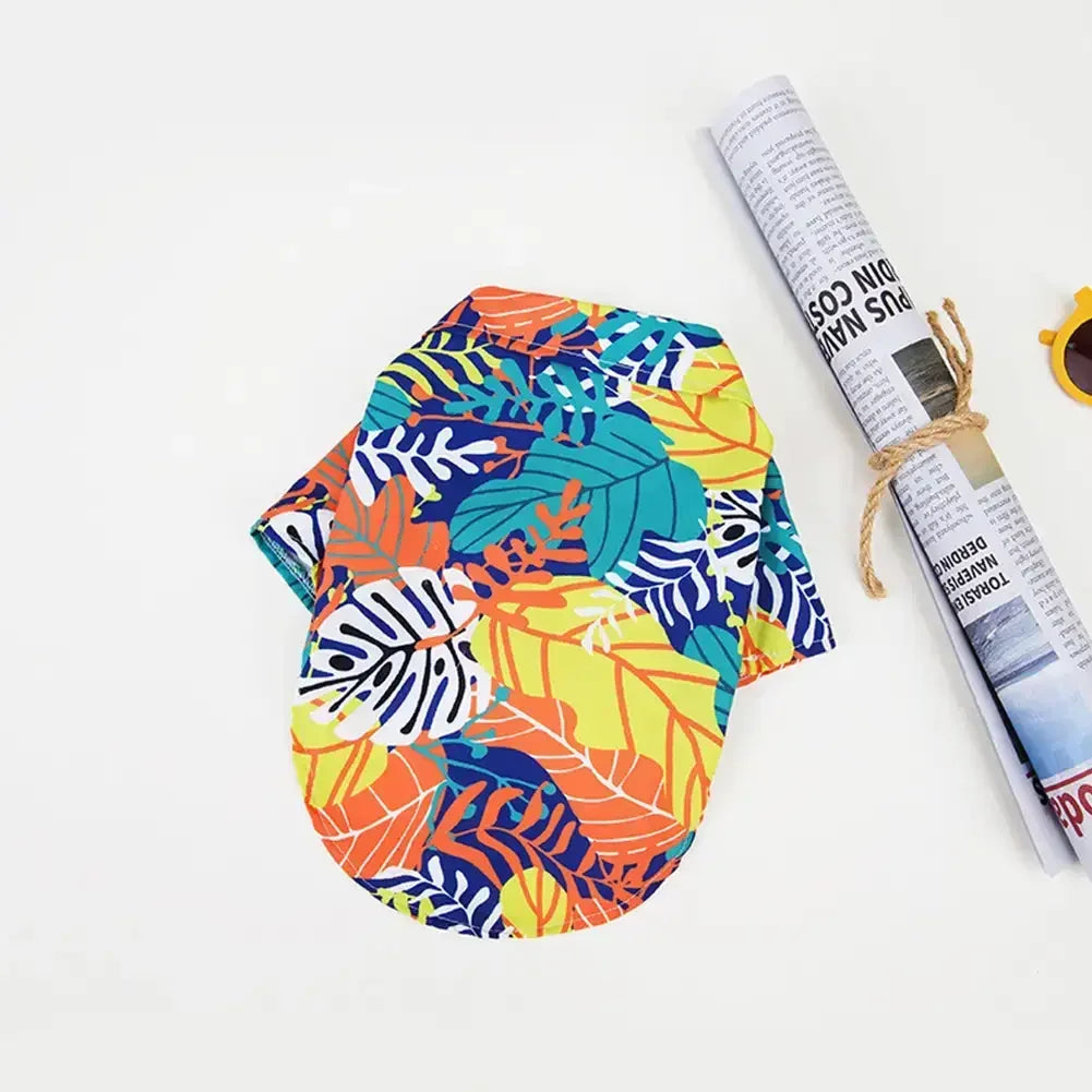 Hawaiian Style Summer T-Shirt for Medium & Large Dogs, XL–5XL Printed Pet Shirt