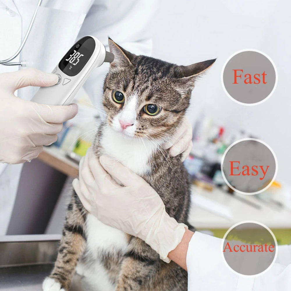 Infrared Non-Contact Pet Ear Thermometer, Quick Medical Veterinary Tool for Cats & Dogs