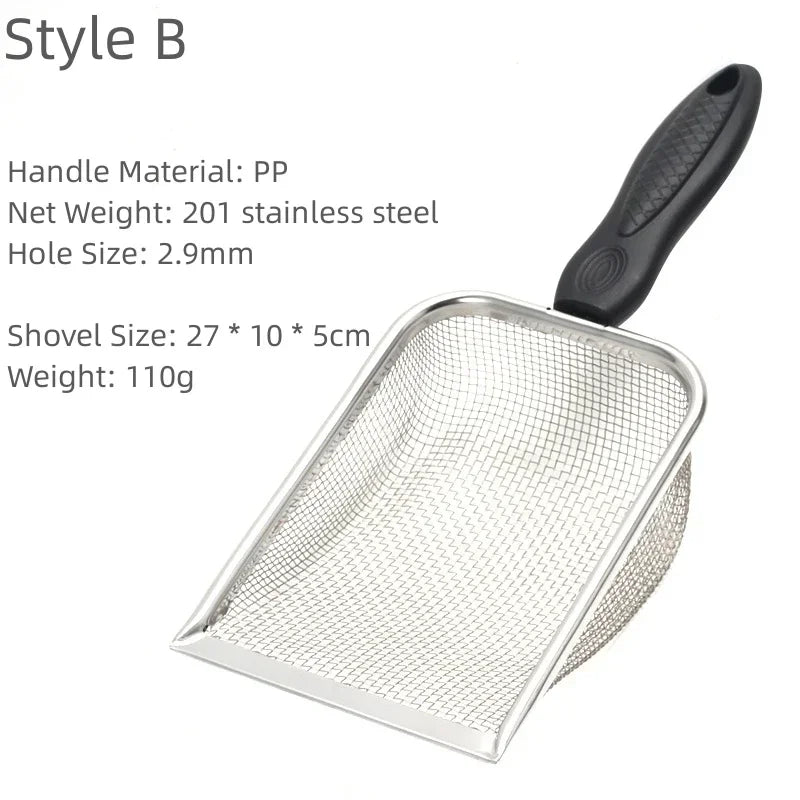 Long Handle Stainless Steel Cat Litter Scoop