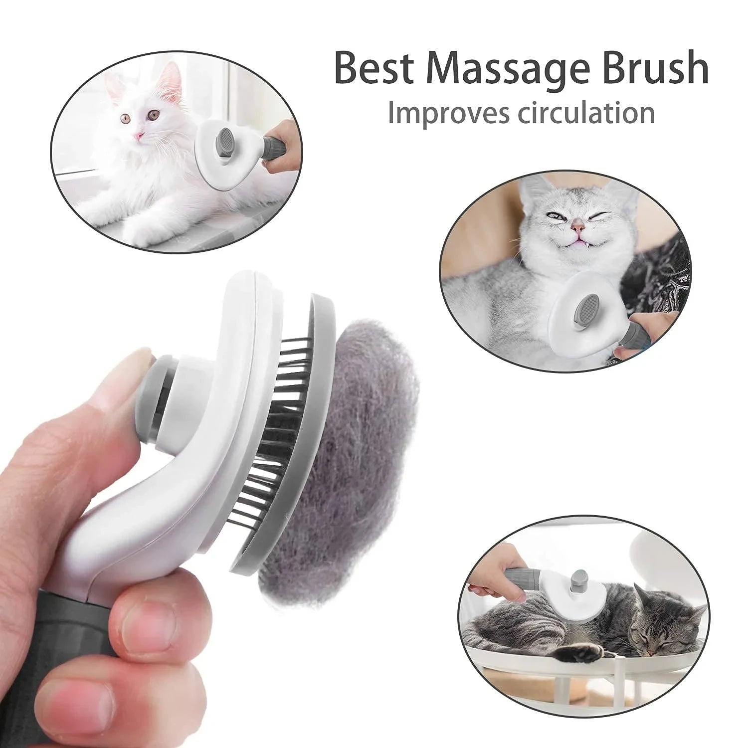 Self-Cleaning Pet Brush – Hair Remover & Grooming Comb for Dogs and Cats