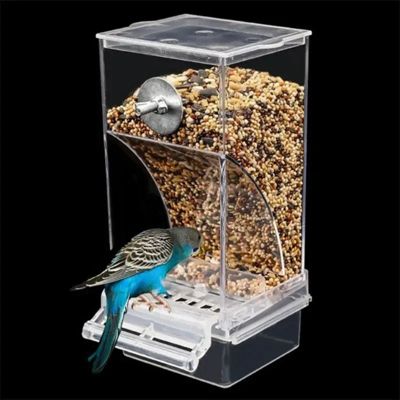 Large Capacity Splash-Proof Automatic Bird Feeder for Small Parrots