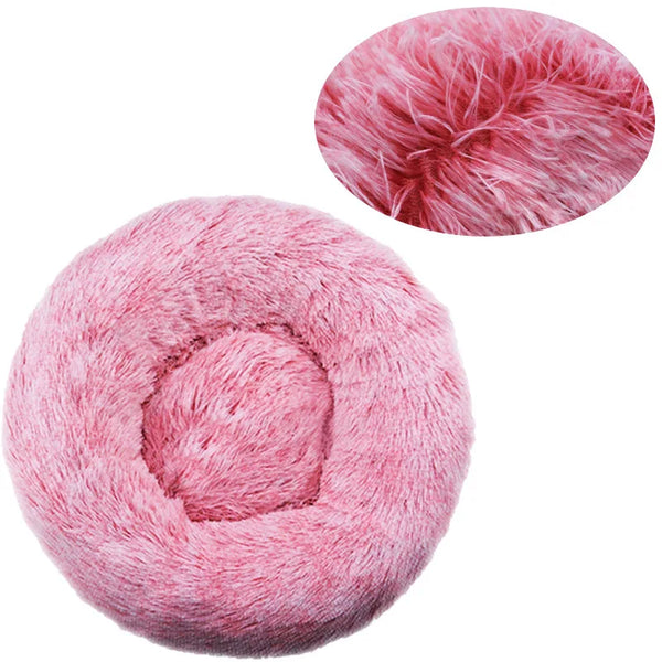Winter Plush Round Dog & Cat Bed
