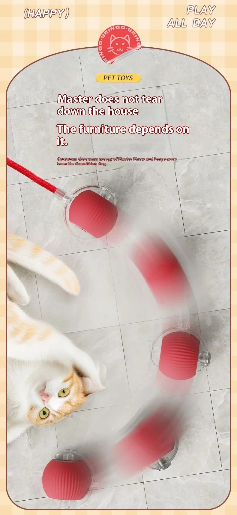 Rechargeable Smart Rolling Pet Toy Ball