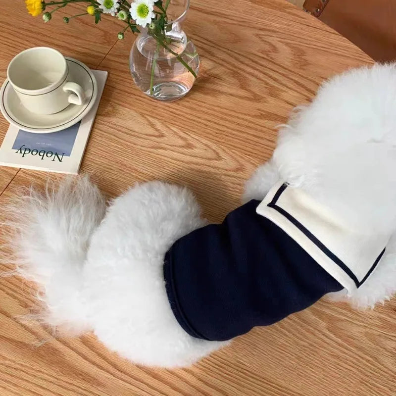 Striped Polo Shirt for Small & Medium Dogs, Puppy T-Shirt Vest