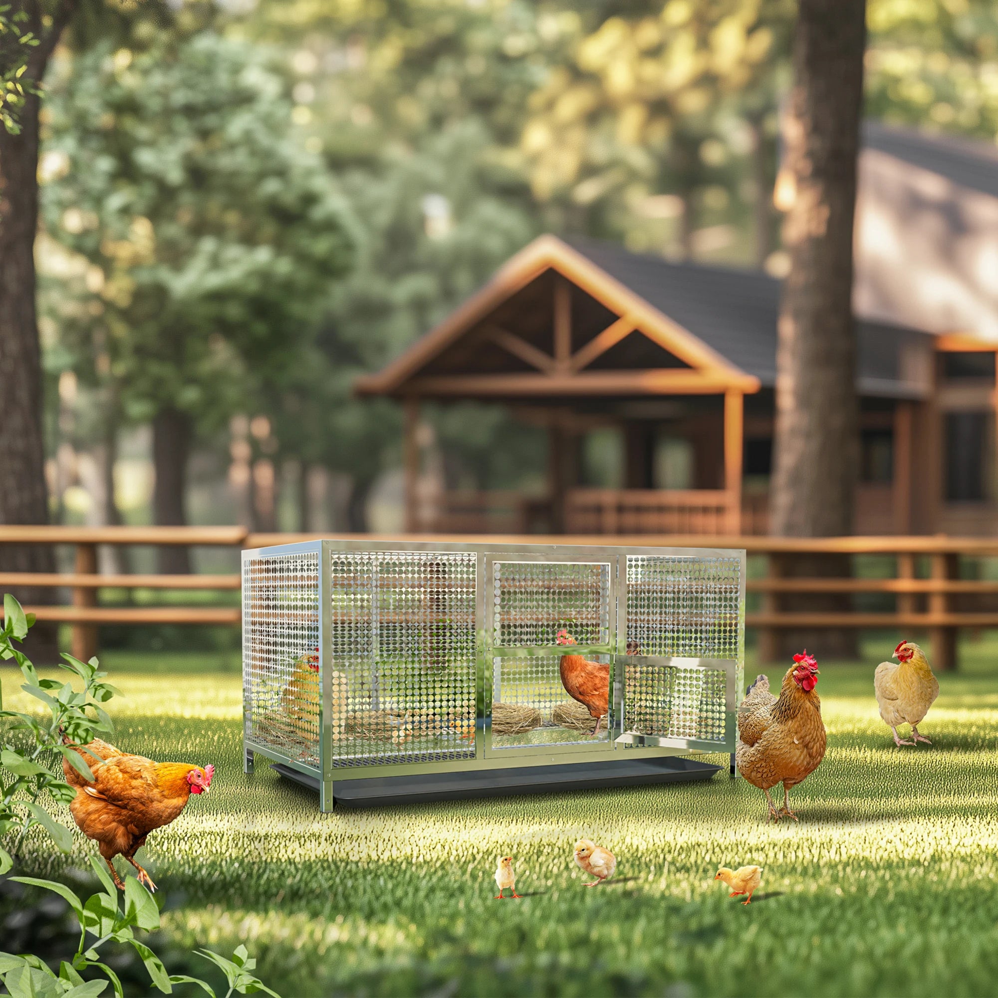 Heavy-Duty Stainless Steel Chicken Coop