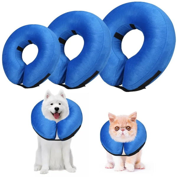 Protective Inflatable Dog Recovery Collar – Soft Pet Cone for Dogs and Cats
