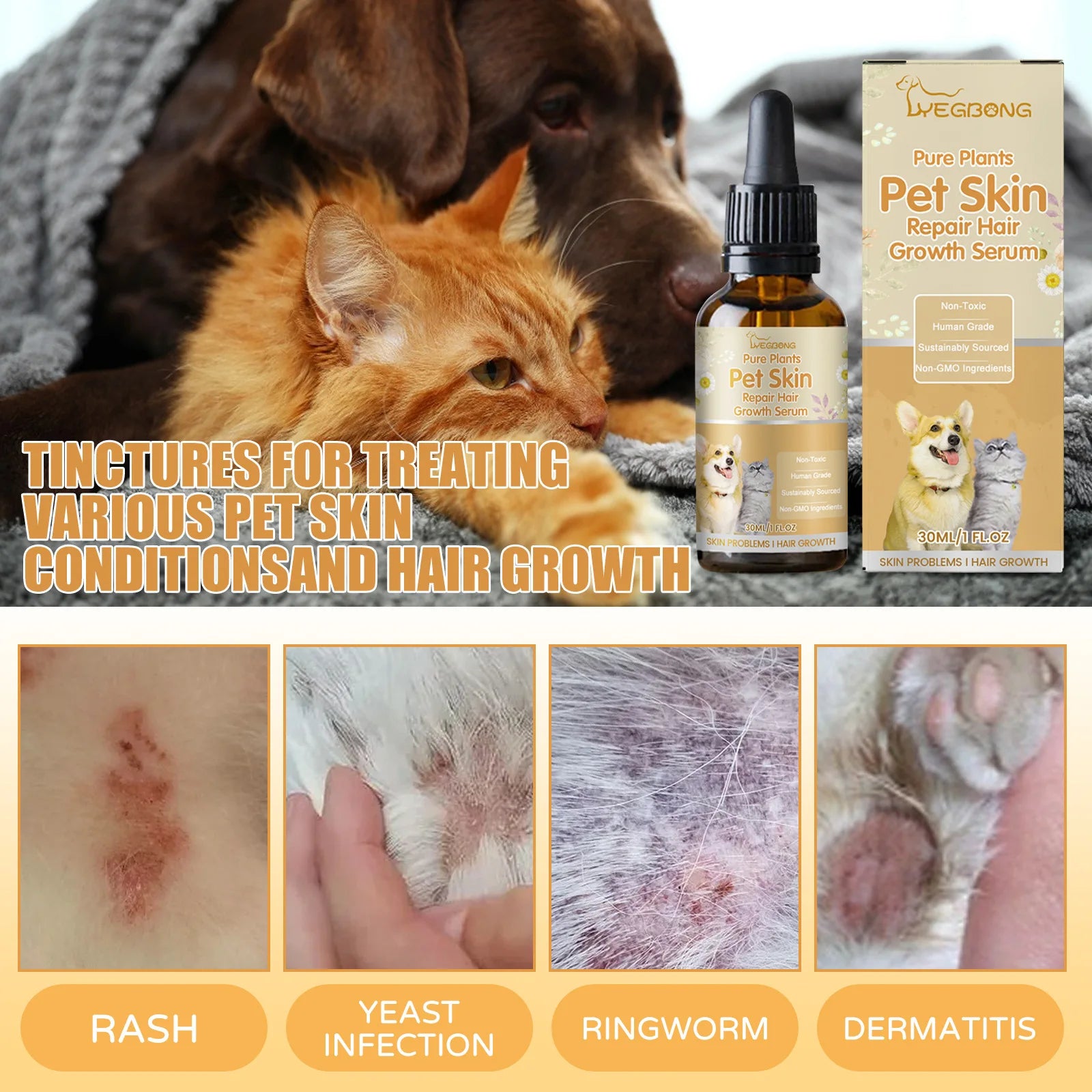 Natural Flea, Mite & Tick Repellent for Cats & Dogs