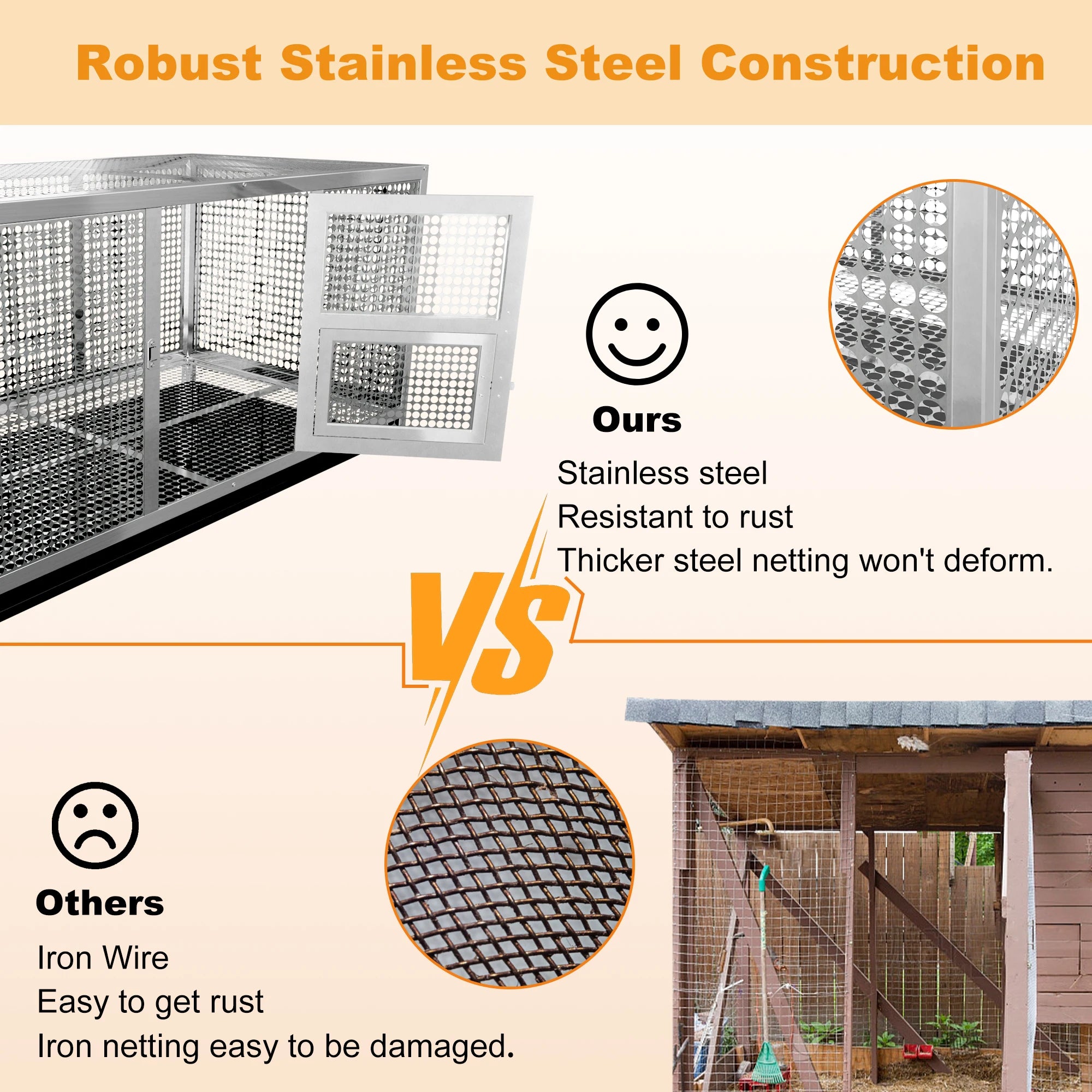 Heavy-Duty Stainless Steel Chicken Coop