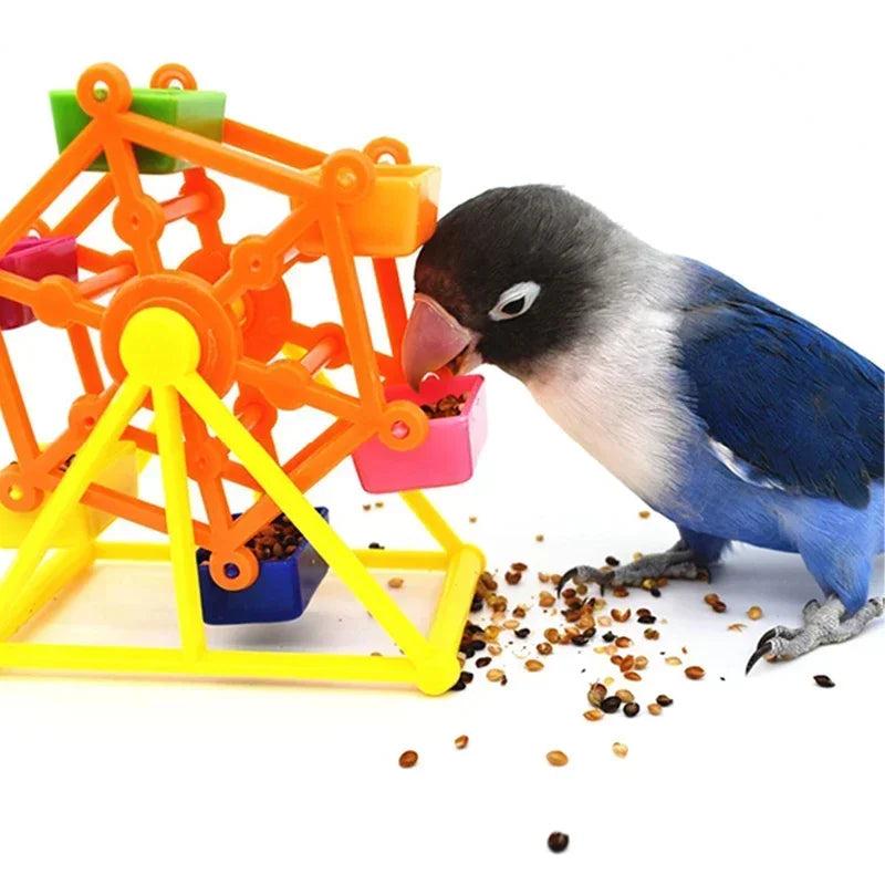 Colorful Rotating Windmill Bird Foraging & Training Toy