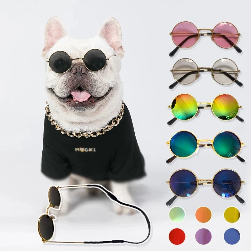 Vintage Round Pet Sunglasses for Small Dogs & Cats