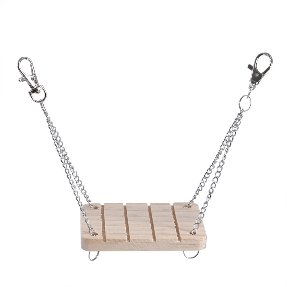 Wooden Toy Set for Hamsters, Rabbits, Guinea Pigs, and Small Pets