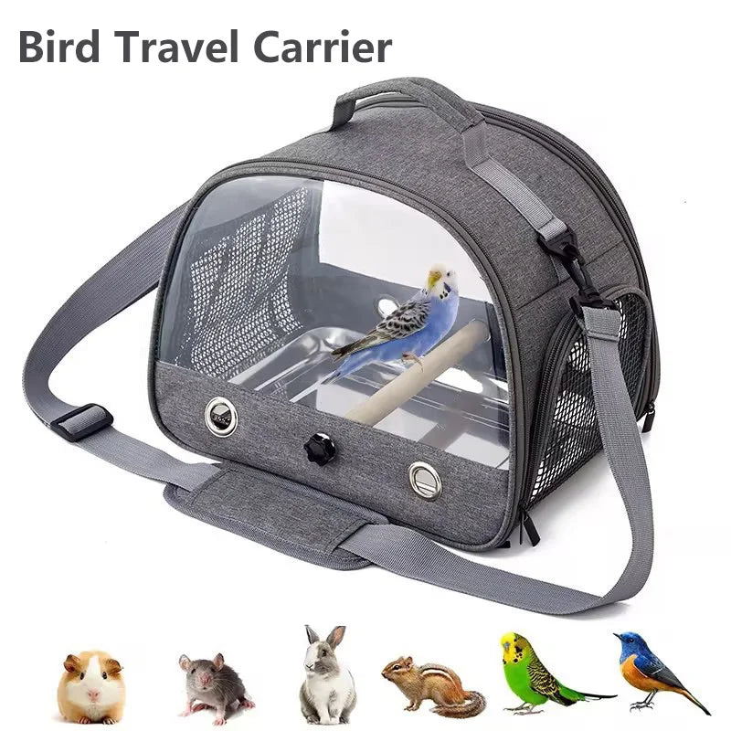Portable Bird Travel Carrier with Stainless Steel Tray