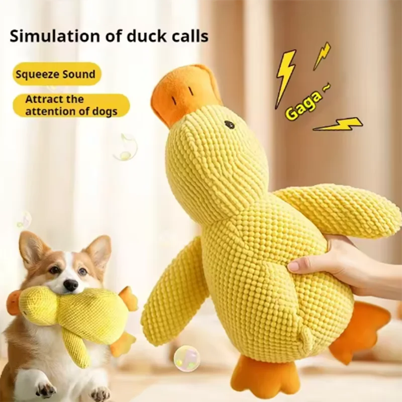 Stomping Duck Plush Dog Toy – Bite-Resistant, Teeth Cleaning Toy for Large Dogs & Puppies