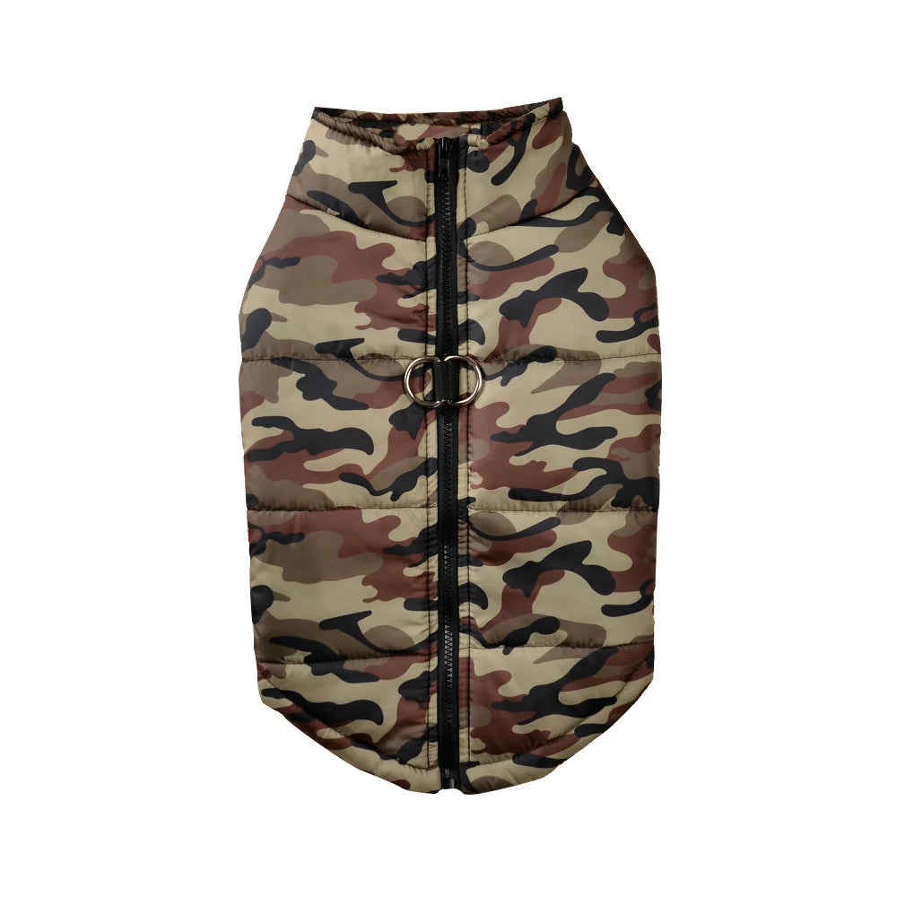 Waterproof Winter Dog Coat, Camouflage Warm Jacket for Large Dogs & Puppies