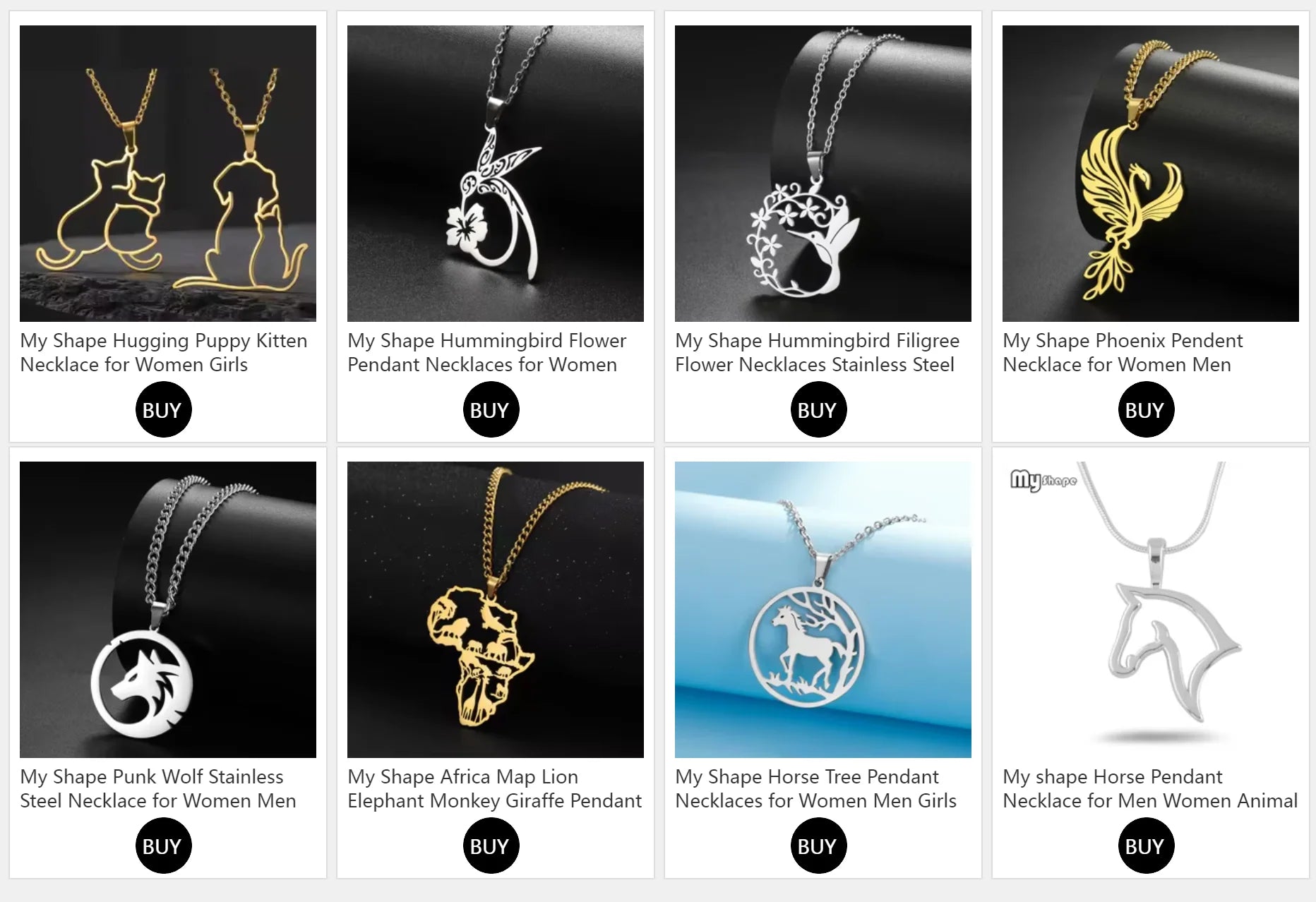 Hugging Puppy & Kitten Pendant Necklace for Pet Lovers