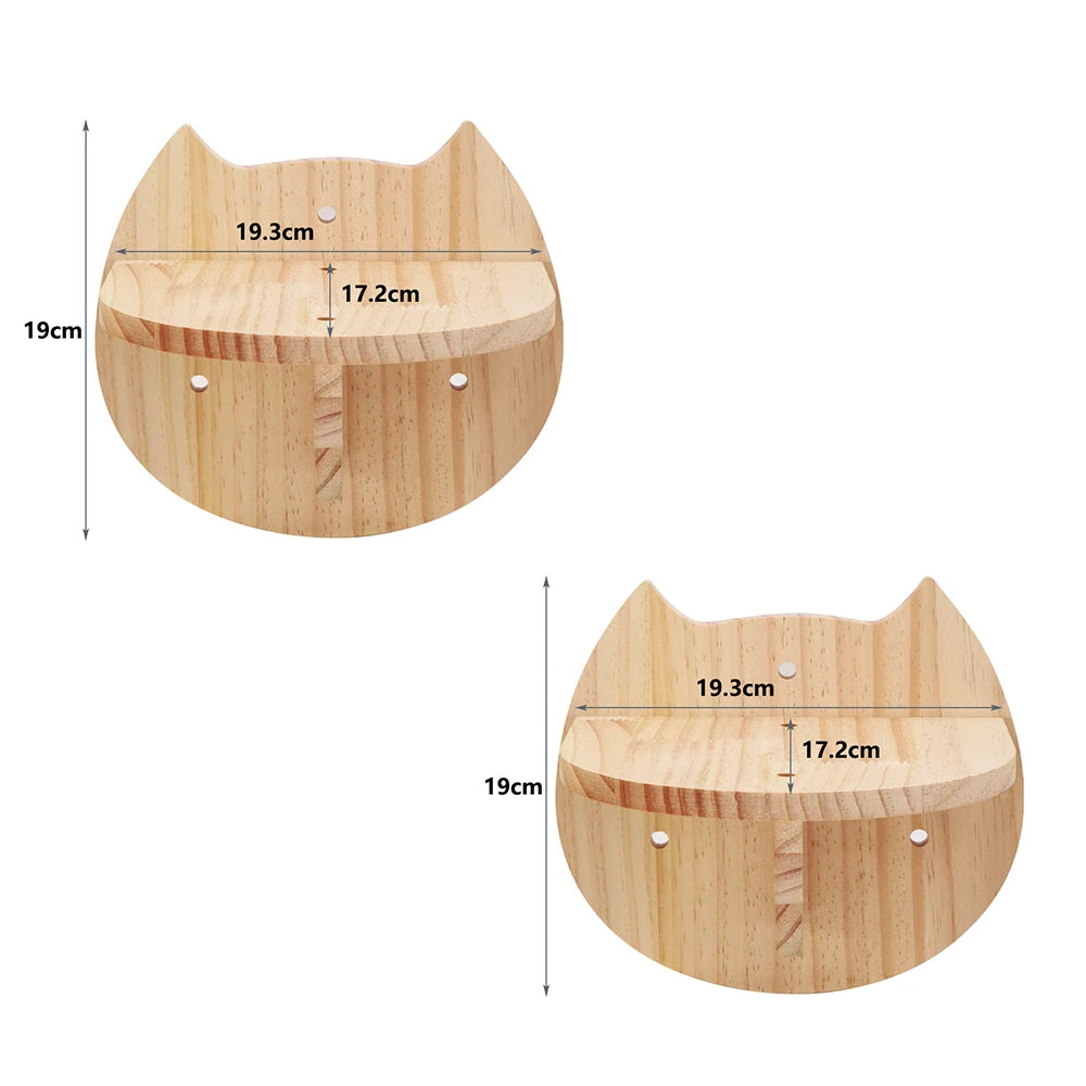 Wall-Mounted Cat Climbing Shelves with Scratching Post & Steps