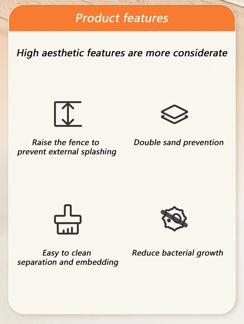 Semi-Enclosed High-Sided Cat Litter Box with Splash Guard