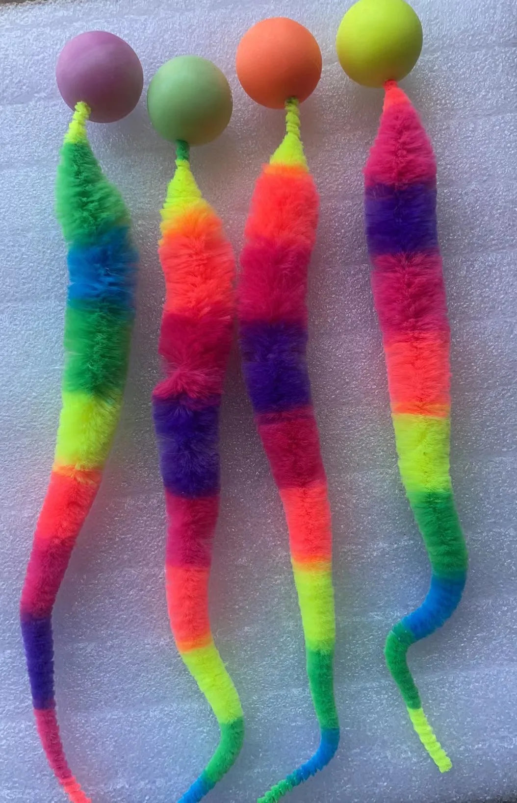 Interactive Cat Bouncing Ball & Caterpillar Toy – Colorful Elastic Puzzle Teaser for Indoor Cats