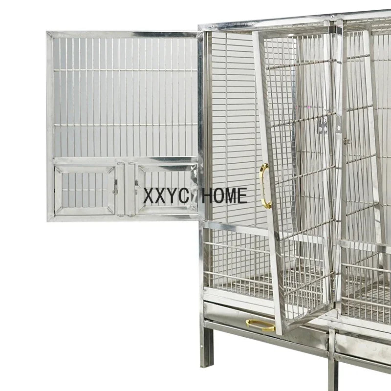 Luxury Stainless Steel Double Bird Cage