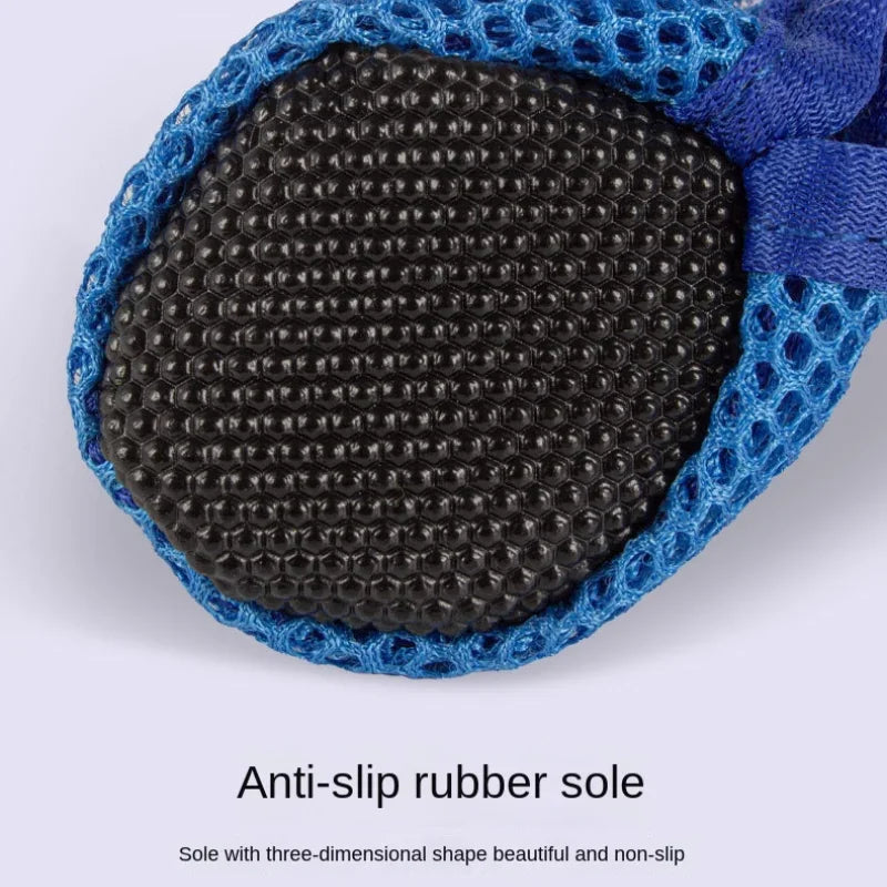 4pcs Non-Slip Breathable Dog Shoes for Small & Medium Pets