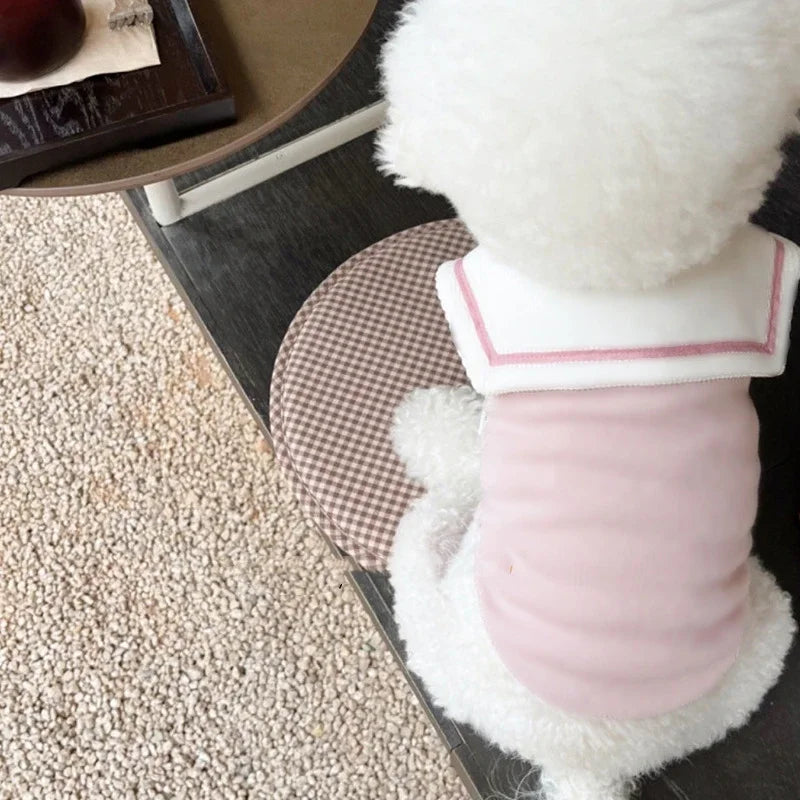 Striped Polo Shirt for Small & Medium Dogs, Puppy T-Shirt Vest