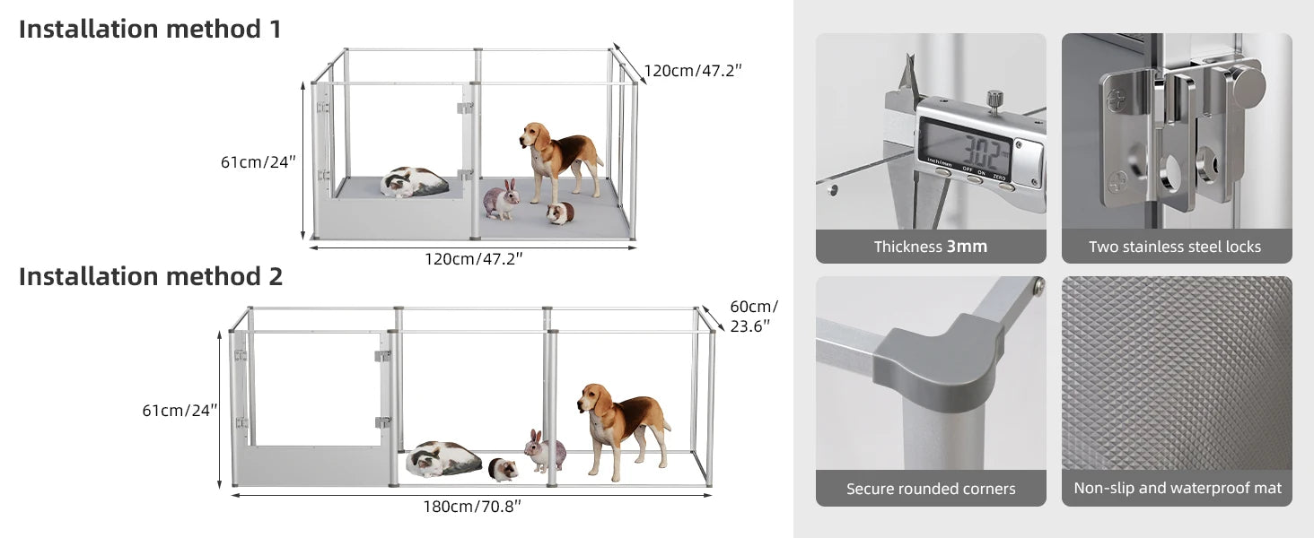 Extra Large Acrylic Dog Playpen